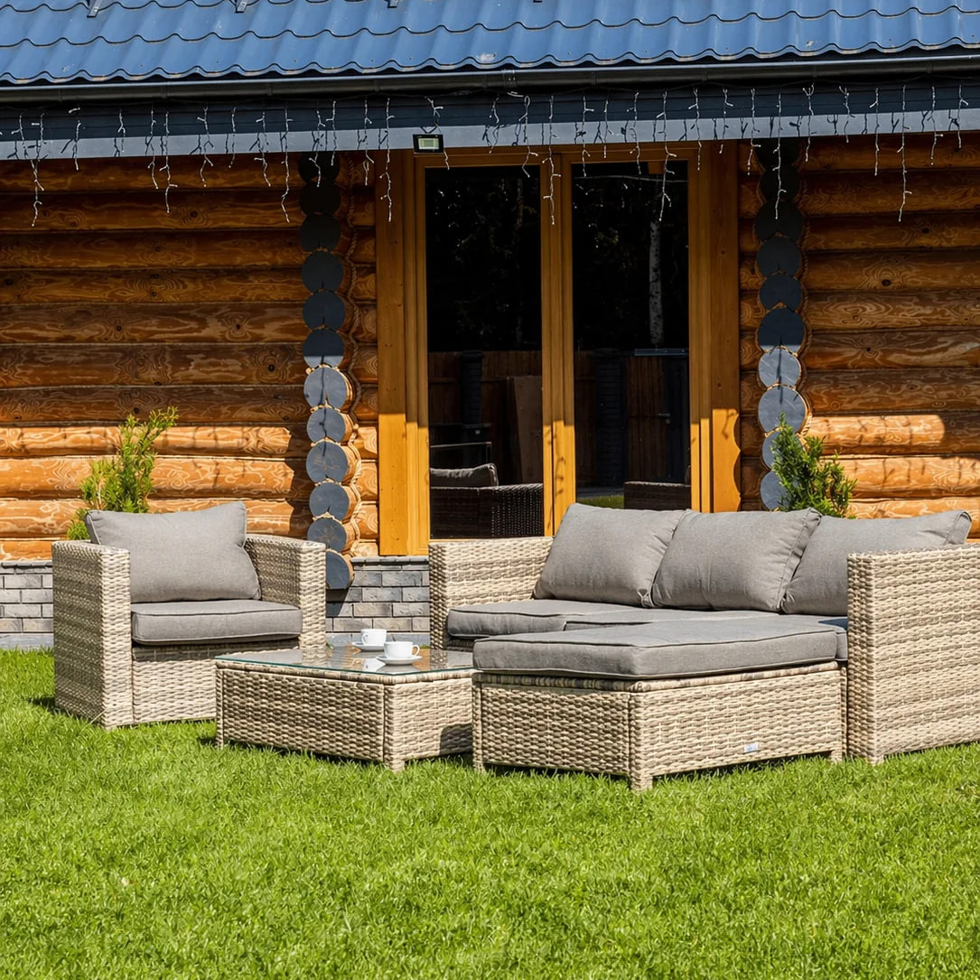 GRAND VICKY комплект из искусственного ротанга (бежевый) 2