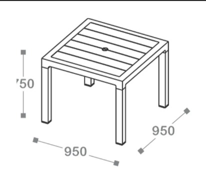 Квадратный стол Royal Family JULY MINI цвет коричневый 5