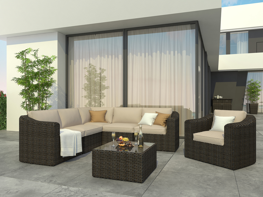 Диван модульный угловой ROTANG LUX MALAGA 1