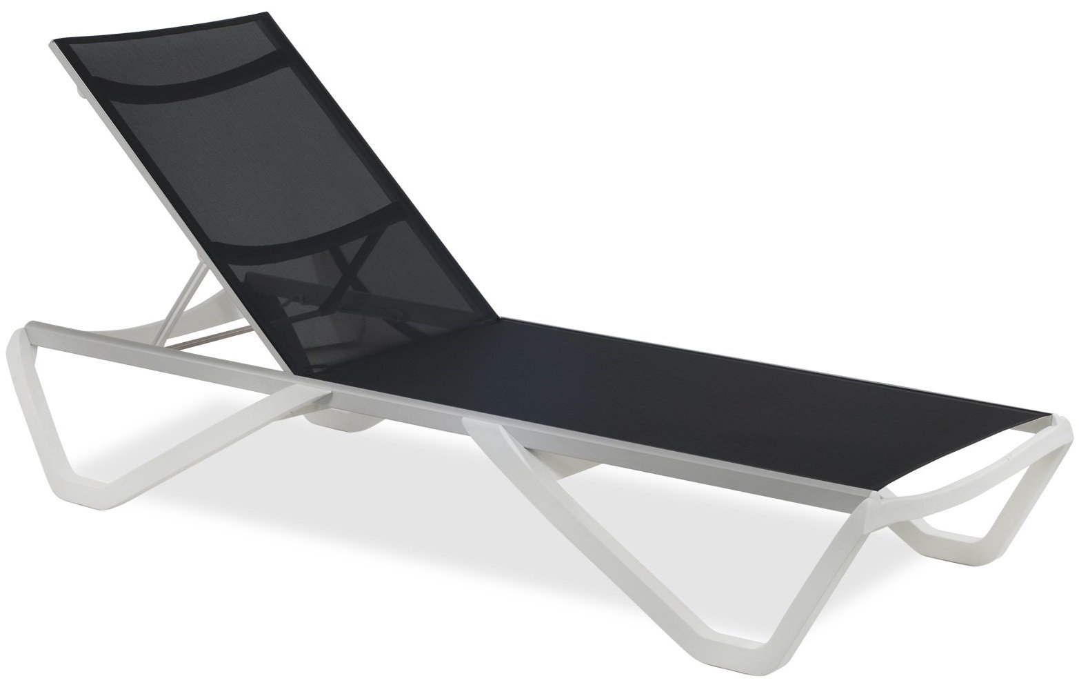 Шезлонг-лежак металлический Wave белый, антрацит 1