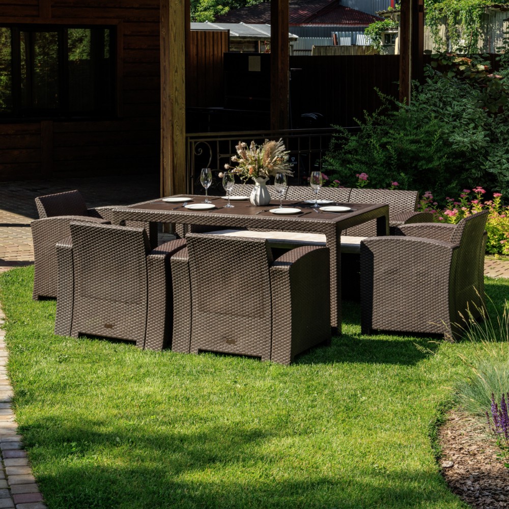 Обеденный комплект Royal Family LANA LUX DINING L коричневый 4