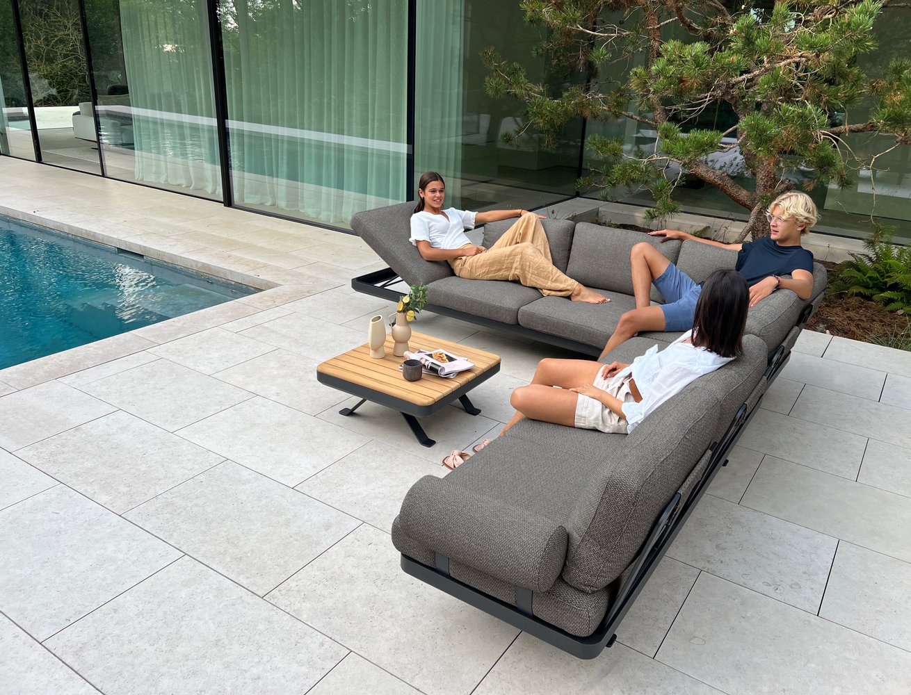 Lund, комплект лаунж мебели антрацит/антрацит, алюминий 2