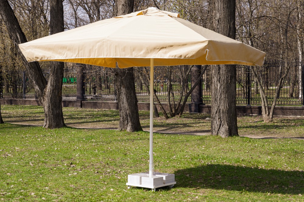 Зонт MISTRAL 300 квадратный с воланом (база в комплекте) бежевый 2