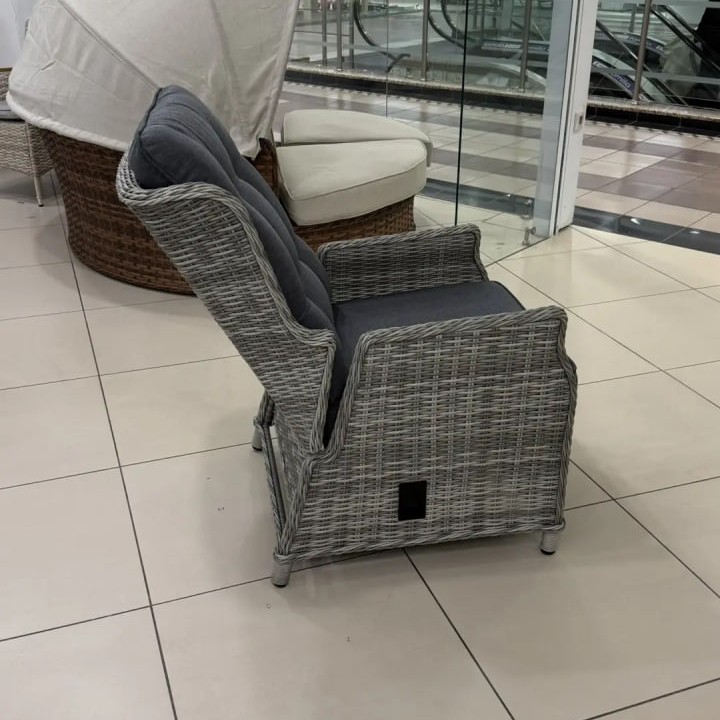 Кресло реклайнер LUIZA из искусственного ротанга цвет серый 3
