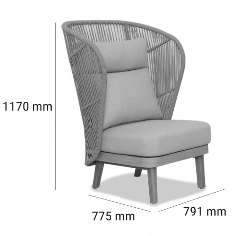 Лаунж-кресло плетеное с высокой спинкой Mali 5
