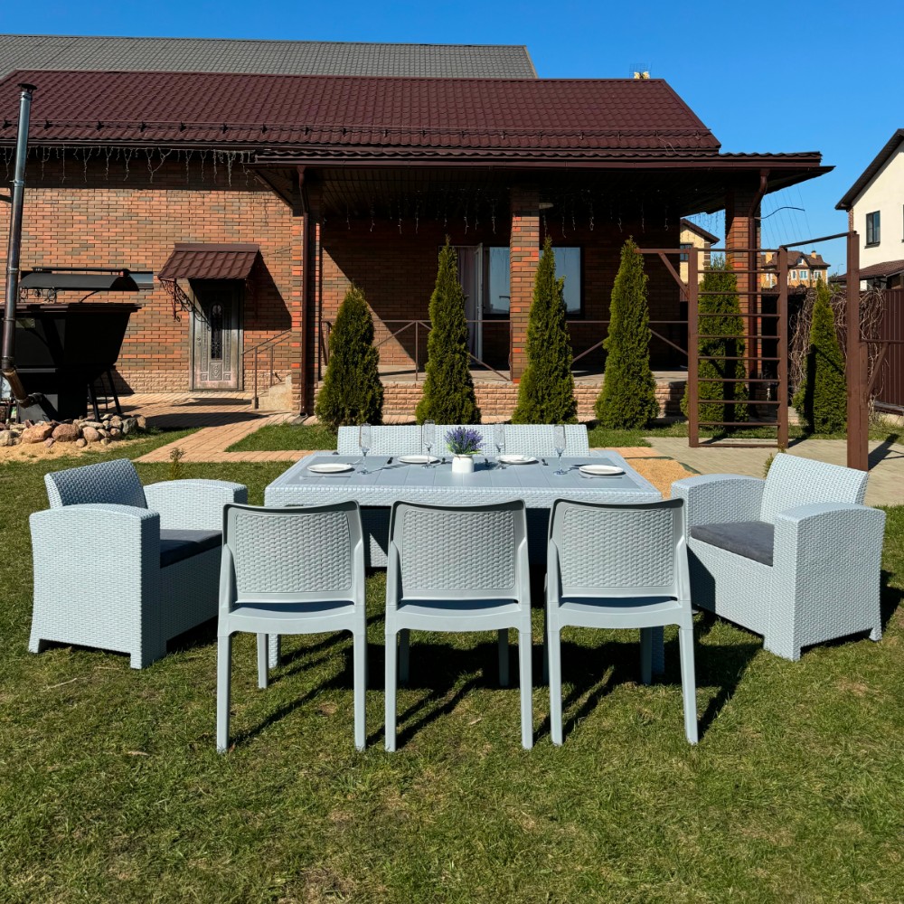 Обеденный комплект Royal Family LANA LUX DINING XL светло-серый 2