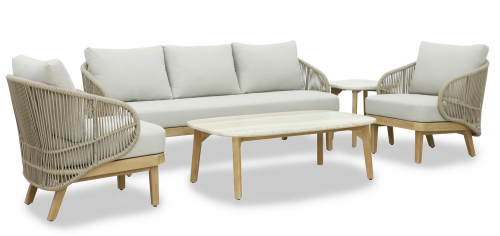 Кресло лаунж плетеное с подушками Mali 5