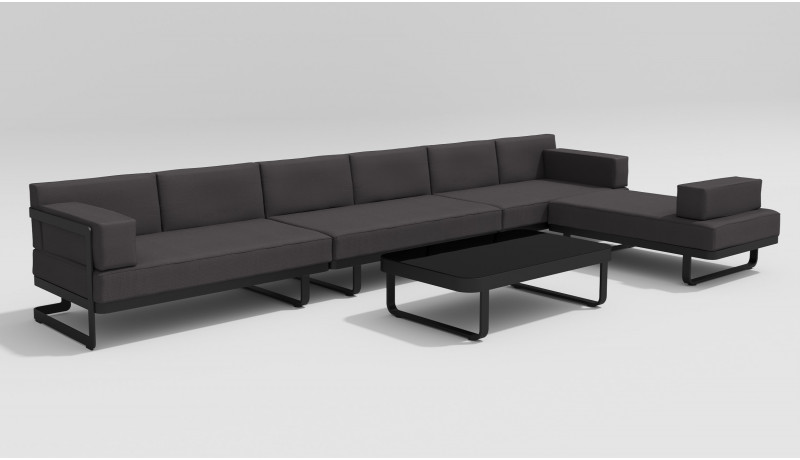 ЛАУНЖ ЗОНА HACIENDA каркас темно-серый / подушки антрацит 5