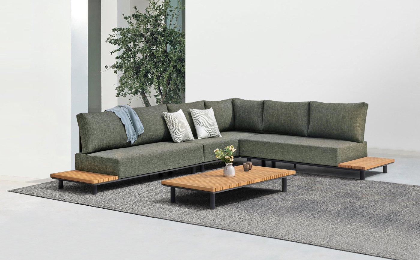 Goteborg, комплект лаунж мебели антрацит/натуральный, алюминий/тик 1