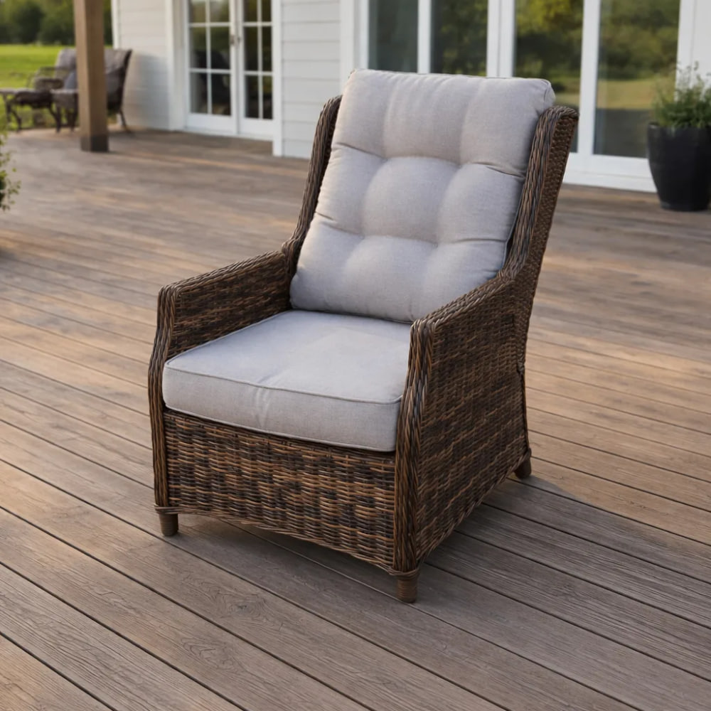 Кресло реклайнер LUIZA из искусственного ротанга цвет коричневый 1