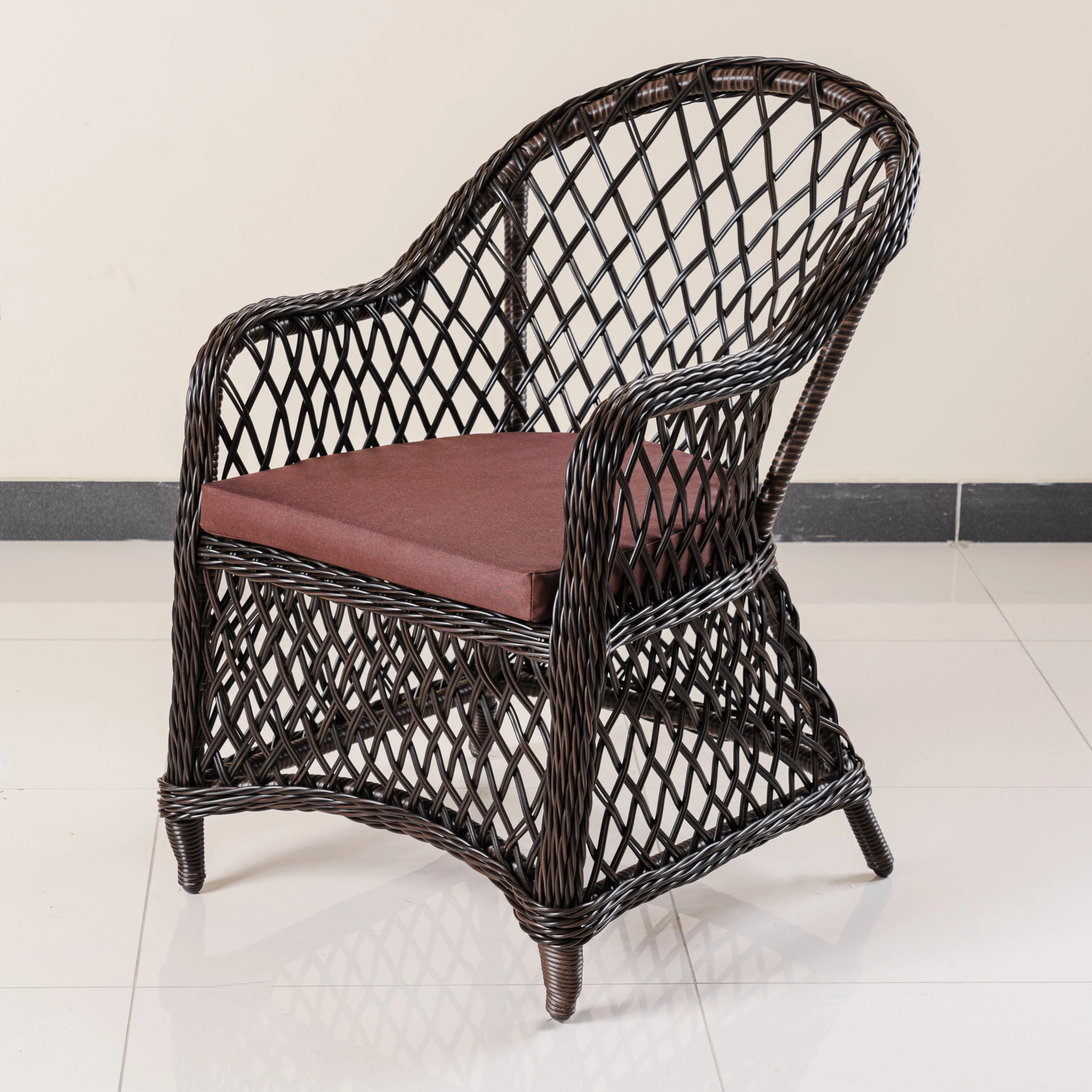 Кресло Уэльс ажурное плетение с подушкой Мореный дуб 2