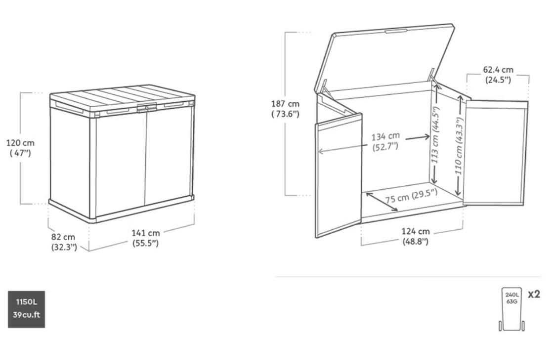 Ящик-шкаф Дарвин (Darwin) 1150 л, коричневый 4