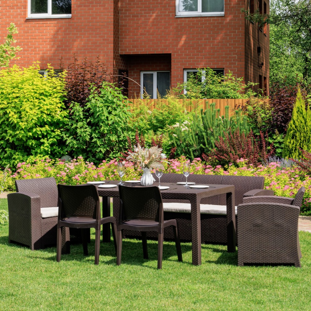 Обеденный комплект Royal Family LANA LUX DINING M коричневый 2