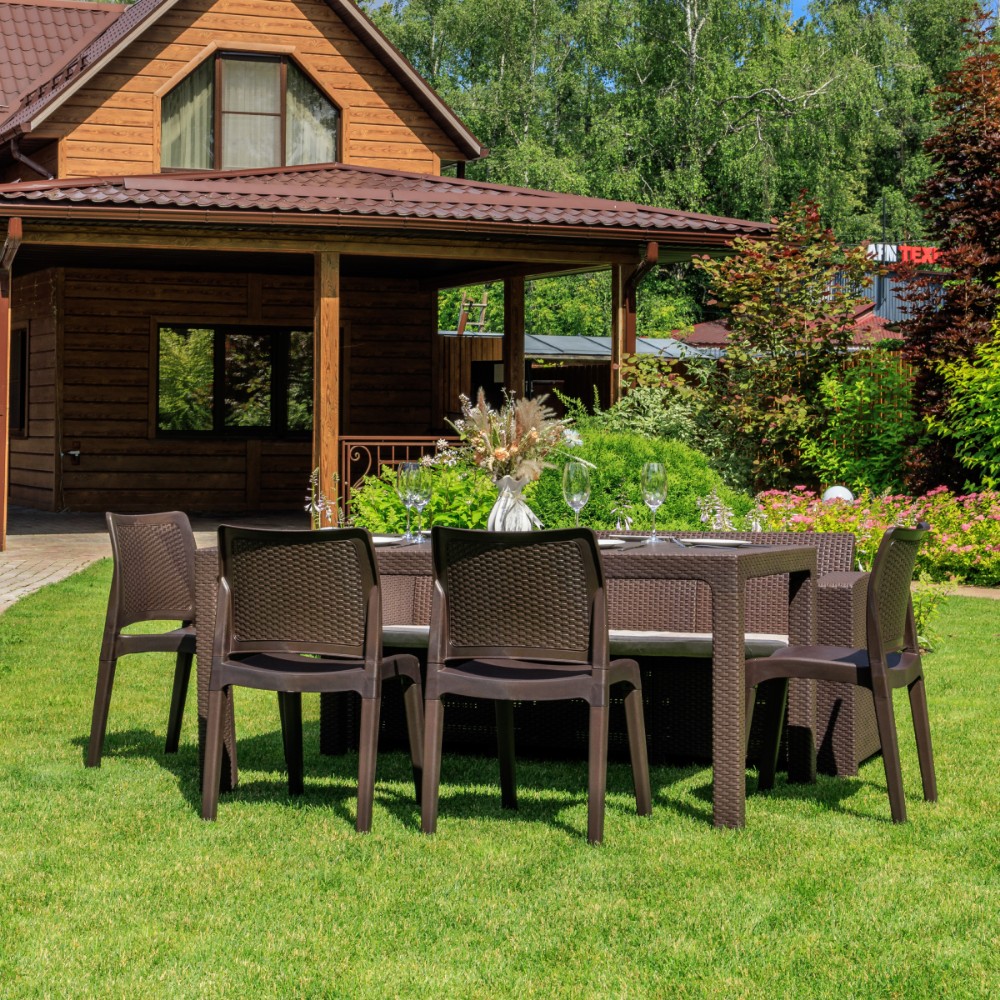 Обеденный комплект Royal Family JULY XL коричневый 3