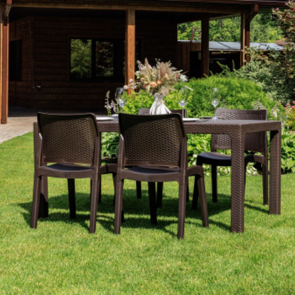 Обеденный комплект Royal Family JULY S стол и стулья цвет коричневый 3