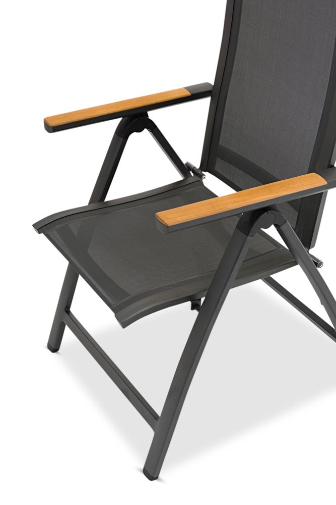 Nora-Andy 10R, комплект обеденной мебели антрацит/натуральный, алюминий/тик 5