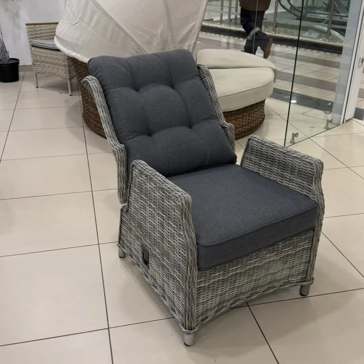 Кресло реклайнер LUIZA из искусственного ротанга цвет серый 5