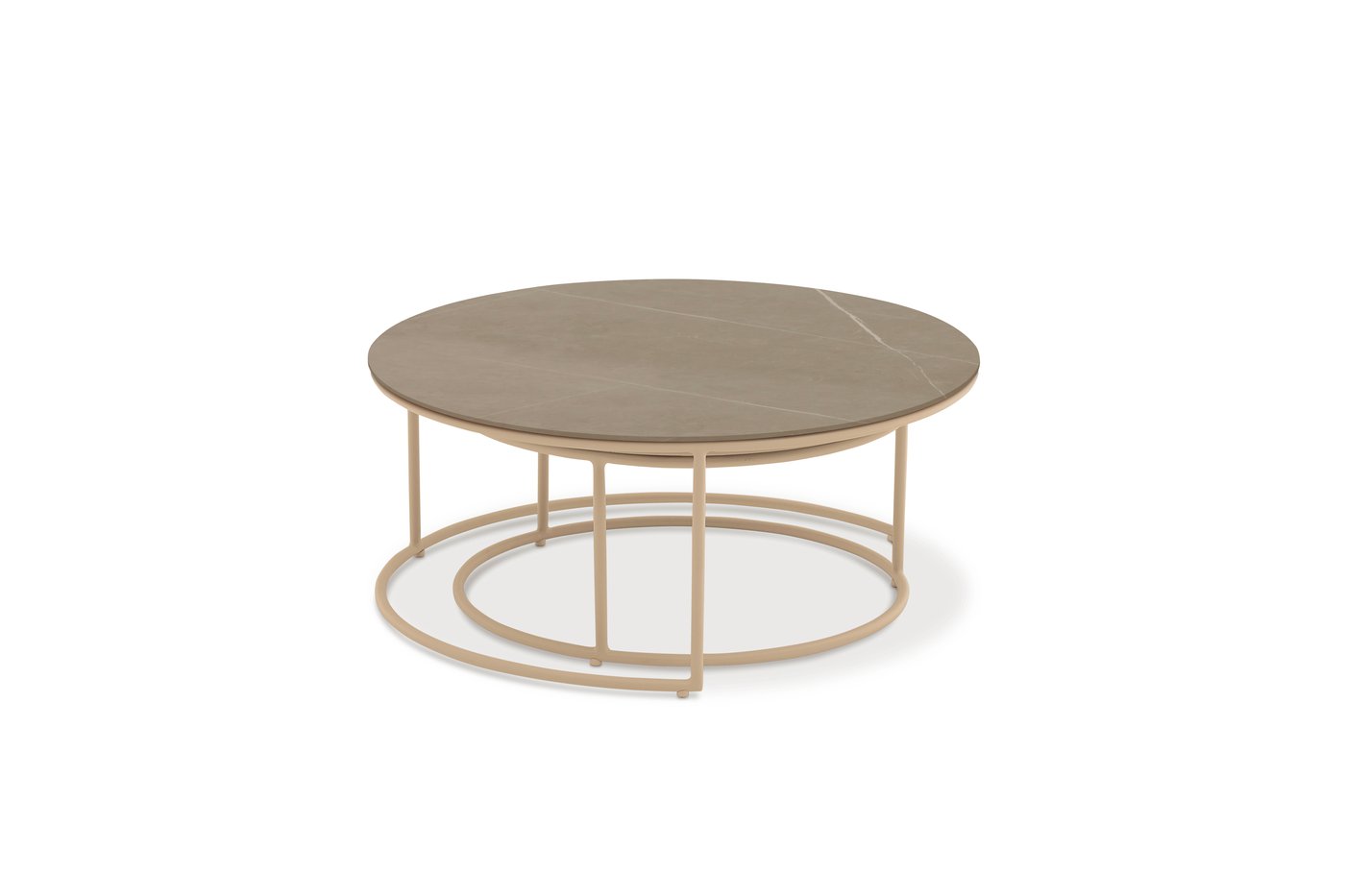 Flen, стол кофейный бежевый, алюминий/закаленное стекло с керамической печатью 3