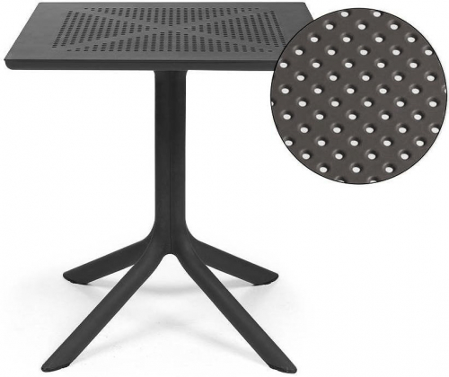 Стол пластиковый обеденный Clip 70, антрацит, 700х700х750 мм 1