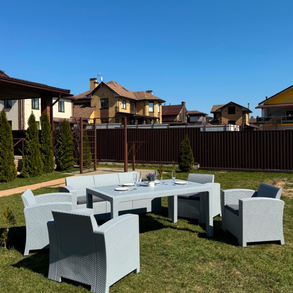 Обеденный комплект Royal Family LANA LUX DINING L светло-серый 5