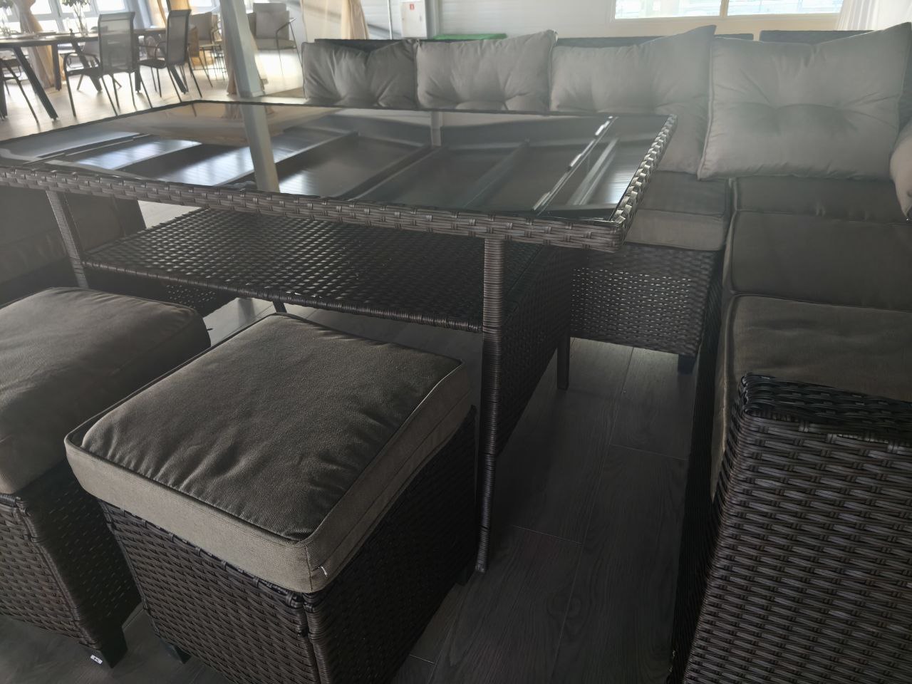 Набор мебели Версаль ПРЕМИУМ-2  2 уп. (ротанг коричневый, подушки бежевые)		 4