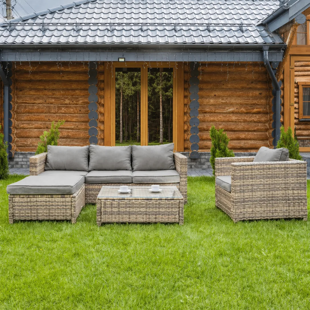 GRAND VICKY комплект из искусственного ротанга (бежевый) 4