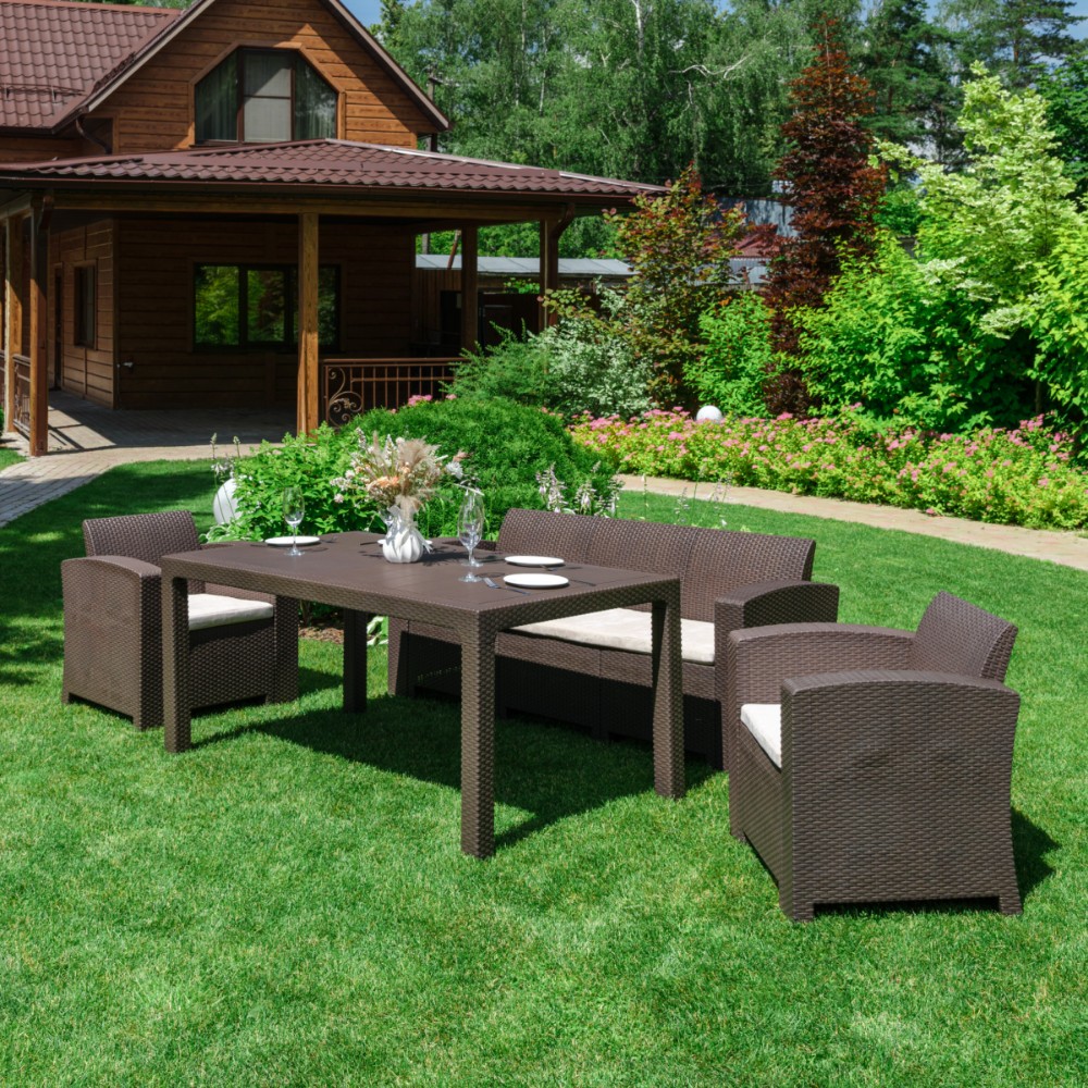 Обеденный комплект Royal Family LANA LUX DINING S коричневый 2