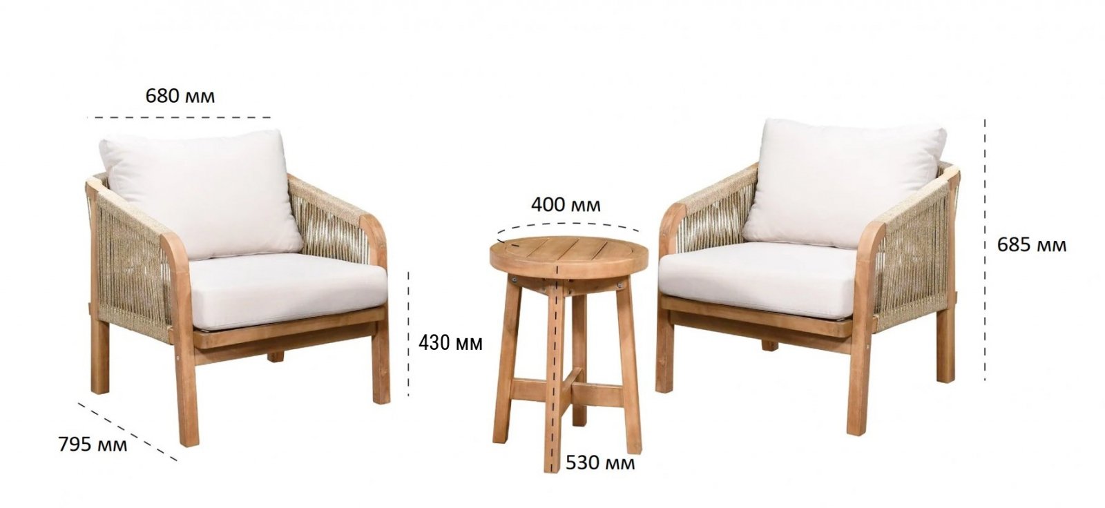 Комплект деревянной мебели Ravona KD на 2 персоны 4