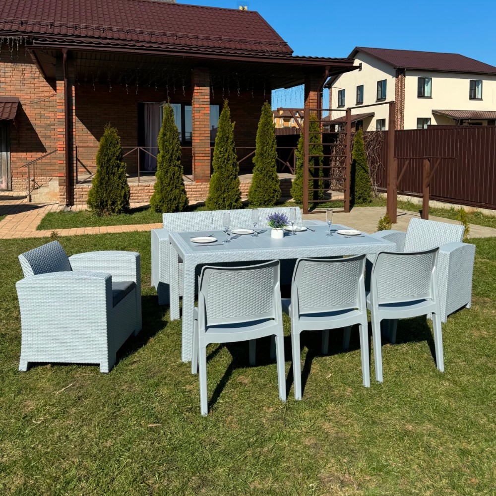 Обеденный комплект Royal Family LANA LUX DINING XL светло-серый 4