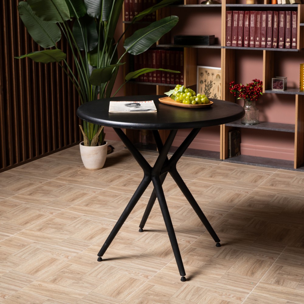 Стол круглый из пластика Royal Family TOM цвет черный 2