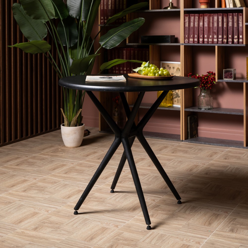 Стол круглый из пластика Royal Family TOM цвет черный 1