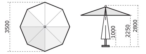 Зонт профессиональный Ø3,5 м Rimini Standard 2
