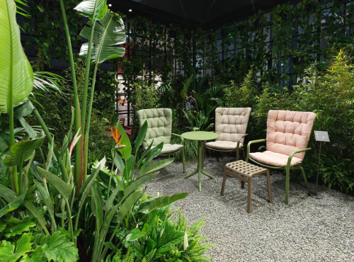 Стол пластиковый обеденный Spritz + Spritz Mini, агава, Ø605х400-765 мм 4