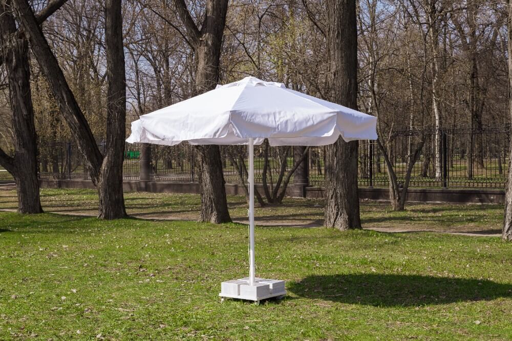 Зонт MISTRAL 300 круглый с воланом (база в комплекте) белый 3