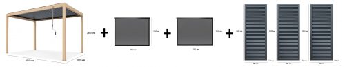 Пергола биоклиматическая 3х4 м с поворотными ламелями SKYPergs Plus 3