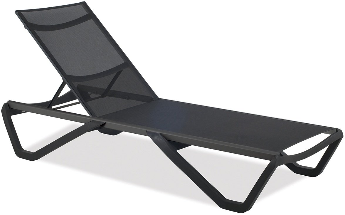 Шезлонг-лежак металлический Wave Paint антрацит 1