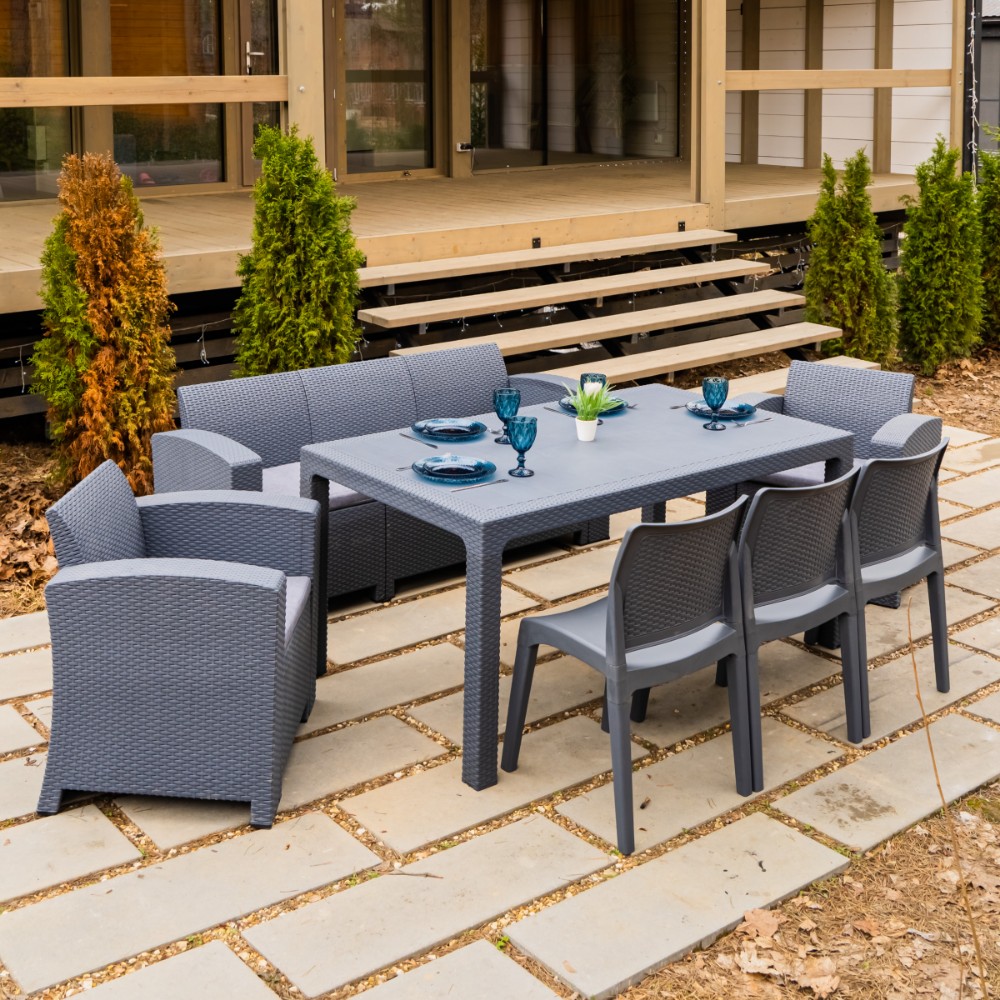 Обеденный комплект Royal Family LANA LUX DINING XL графит 4