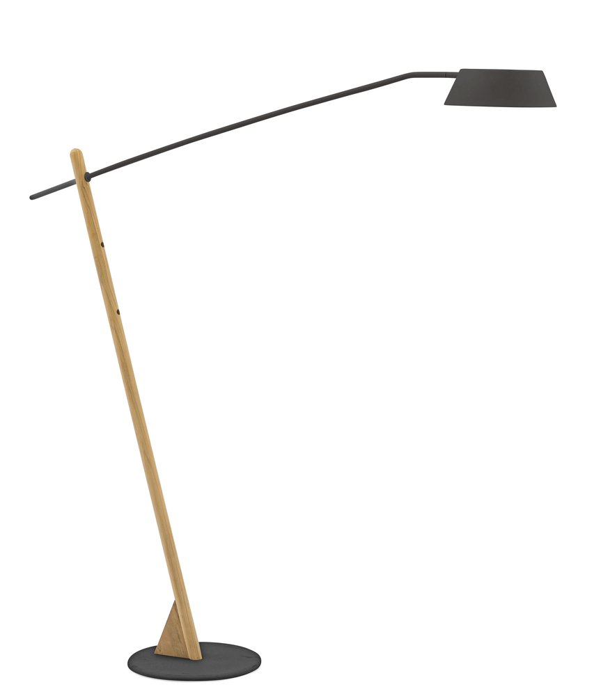 Solna 184 см, торшер антрацит/натуральный, алюминий/тик 1