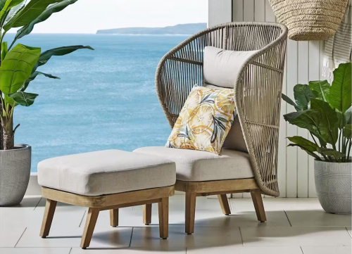 Лаунж-кресло плетеное с высокой спинкой Mali 4