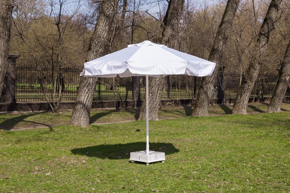 Зонт MISTRAL 300 круглый с воланом (база в комплекте) белый 2