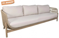 Диван деревянный плетеный трехместный Talara
