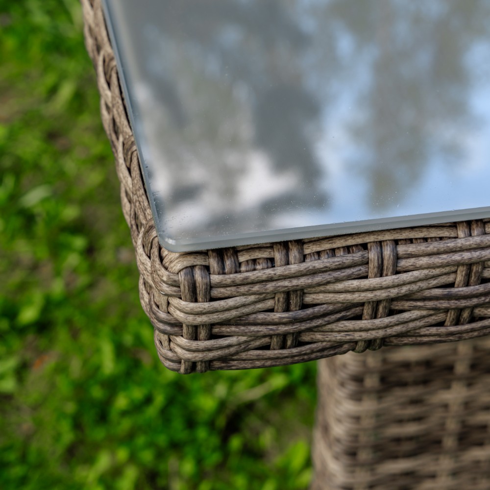 Обеденный стол FIONA (серый) из искусственного ротанга 4