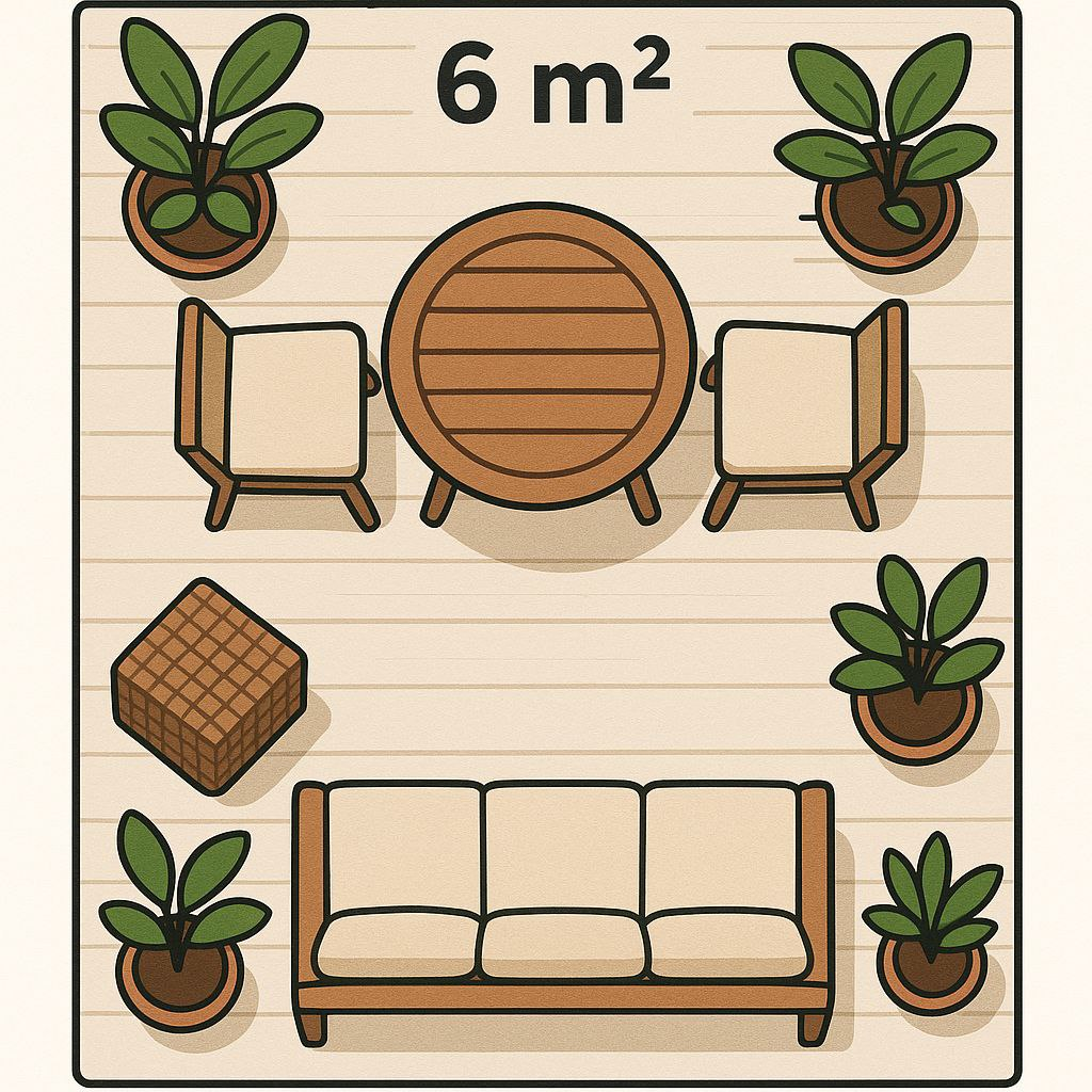 ПЛАН РАЗМЕЩЕНИЯ МЕБЕЛИ НА ТЕРРАСЕ