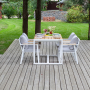 Набор садовый обеденный SANTORINI / 5 предметов: стол 150*87 и 4 стула / белый/светло-серый (S4)