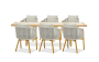 Авеста Комплект обеденной мебели серый, керамика/тик