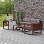 Набор садовой мебели CAPRI / 4 предмета: диван, 2 кресла, столик / коричневый (S4A)