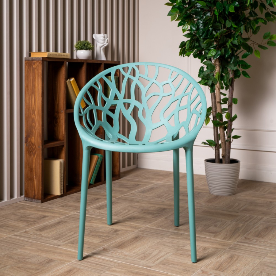 Комплект стол TOM (черно/белый) + 4 стула ARIA (нефрит)