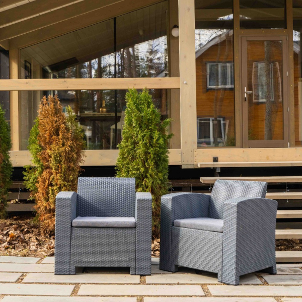 Комплект из двух кресел Royal Family LANA LUX графит