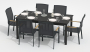 Обеденная группа  DOLLA SOLA - каркас карбон / стол алюминий 180 /  текстилен серый