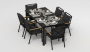 Обеденная группа  DOLLA FESTA plus каркас карбон / стол алюминий 180 / ткань антрацит